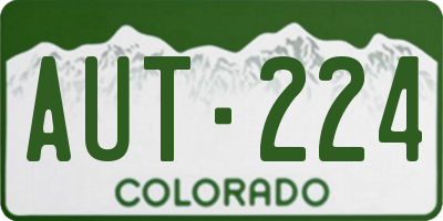 CO license plate AUT224