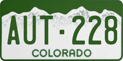 CO license plate AUT228