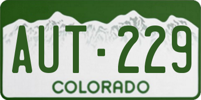 CO license plate AUT229