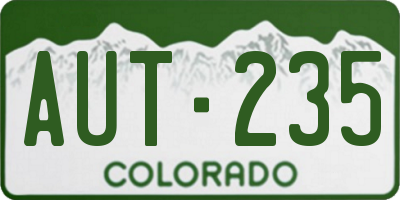 CO license plate AUT235