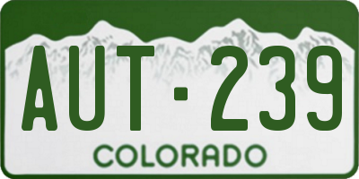 CO license plate AUT239