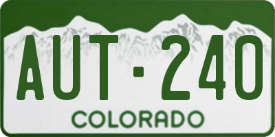 CO license plate AUT240