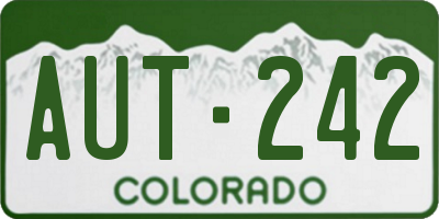 CO license plate AUT242