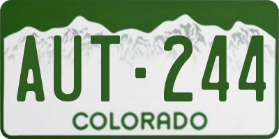 CO license plate AUT244