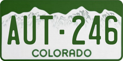 CO license plate AUT246
