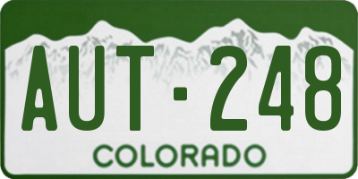 CO license plate AUT248