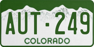 CO license plate AUT249