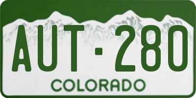 CO license plate AUT280