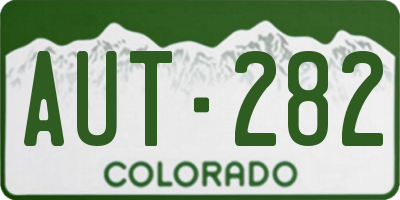 CO license plate AUT282
