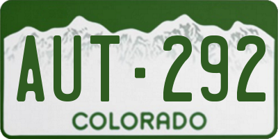 CO license plate AUT292