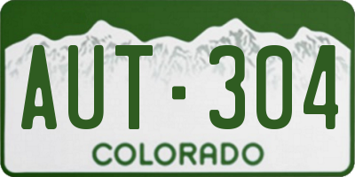 CO license plate AUT304