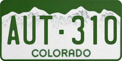 CO license plate AUT310
