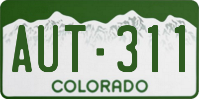 CO license plate AUT311