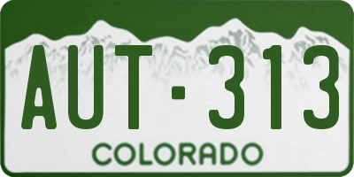 CO license plate AUT313