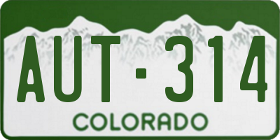 CO license plate AUT314