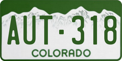 CO license plate AUT318