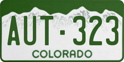 CO license plate AUT323