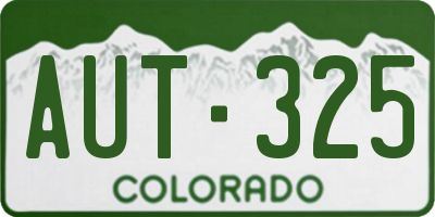 CO license plate AUT325