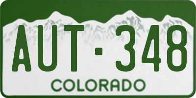 CO license plate AUT348
