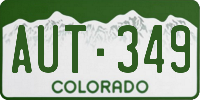 CO license plate AUT349