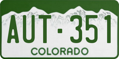 CO license plate AUT351