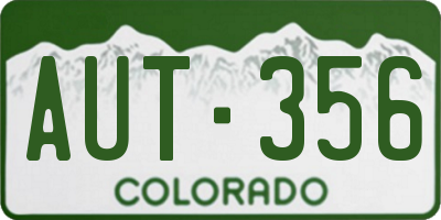 CO license plate AUT356