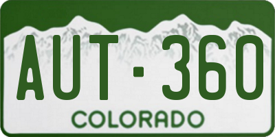 CO license plate AUT360