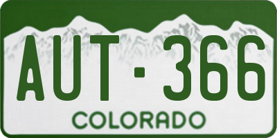 CO license plate AUT366