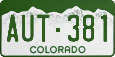 CO license plate AUT381
