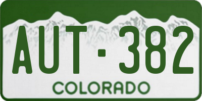 CO license plate AUT382
