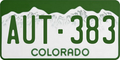 CO license plate AUT383