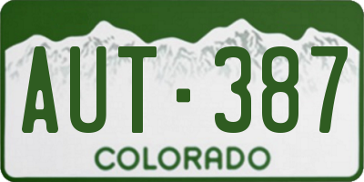 CO license plate AUT387
