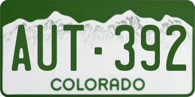 CO license plate AUT392