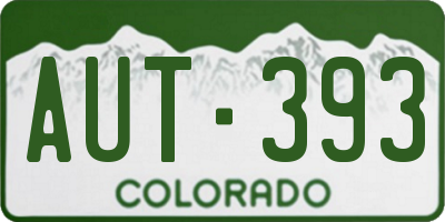 CO license plate AUT393