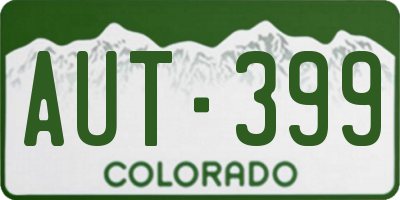 CO license plate AUT399
