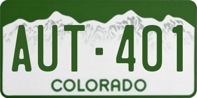 CO license plate AUT401