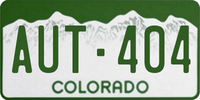CO license plate AUT404