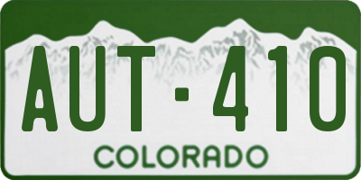 CO license plate AUT410