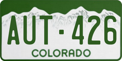 CO license plate AUT426