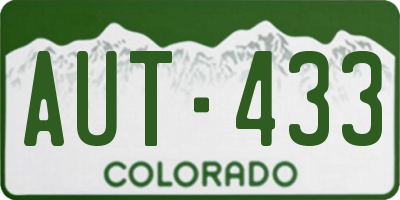 CO license plate AUT433