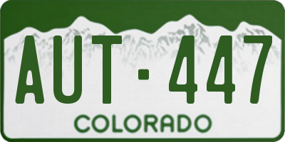 CO license plate AUT447