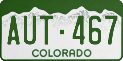 CO license plate AUT467