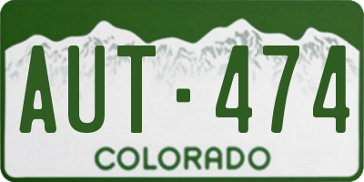 CO license plate AUT474