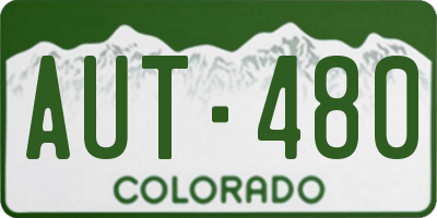 CO license plate AUT480