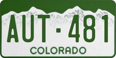 CO license plate AUT481