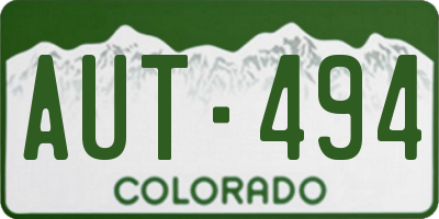 CO license plate AUT494