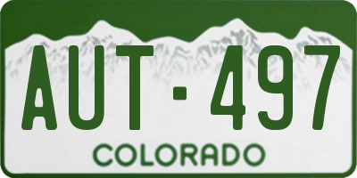 CO license plate AUT497