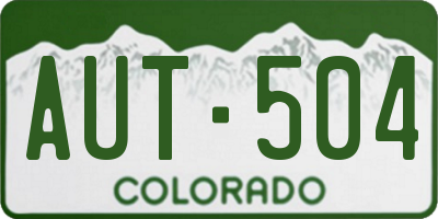 CO license plate AUT504