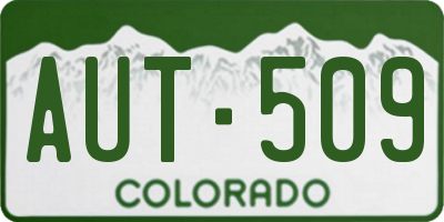 CO license plate AUT509