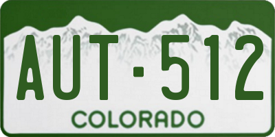 CO license plate AUT512